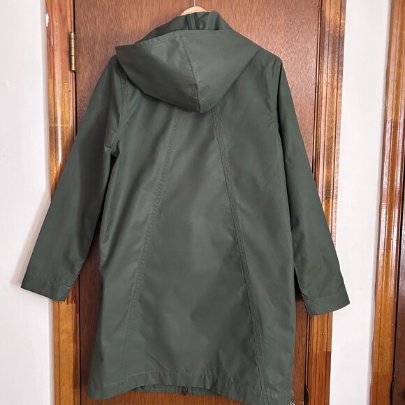 Kate Spade Saturday army green long lightweight hooded jacket medium - Picture 5 of 7